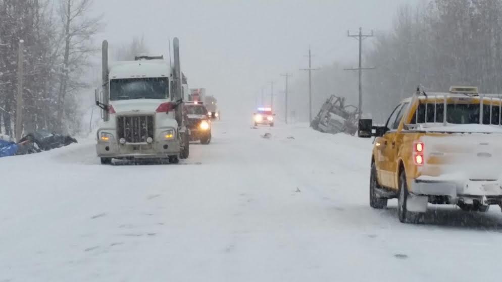 Fatal crash closes Hwy 16, 20 cm snow for PG