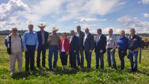 MLA Mike Morris, with Minister Shirley Bond, MPs Todd Doherty, Bob Zimmer and Dan Ruimy and members of the BC Cattlemen's Association. 