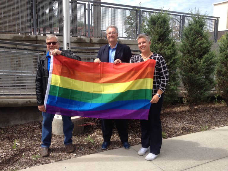 Rainbow flag flying high at City Hall