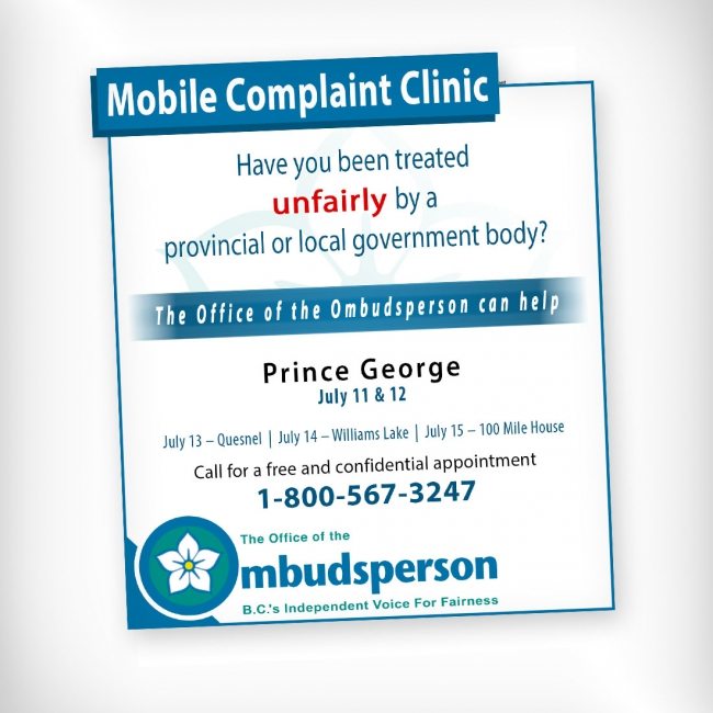 ‘Mobile complaint clinic’ coming to Prince George