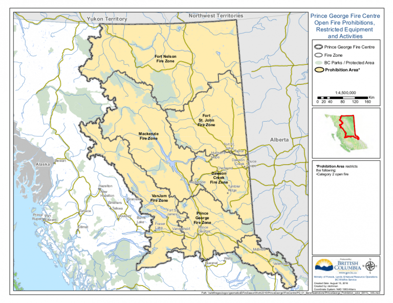 Open burning ban for Prince George Fire Centre