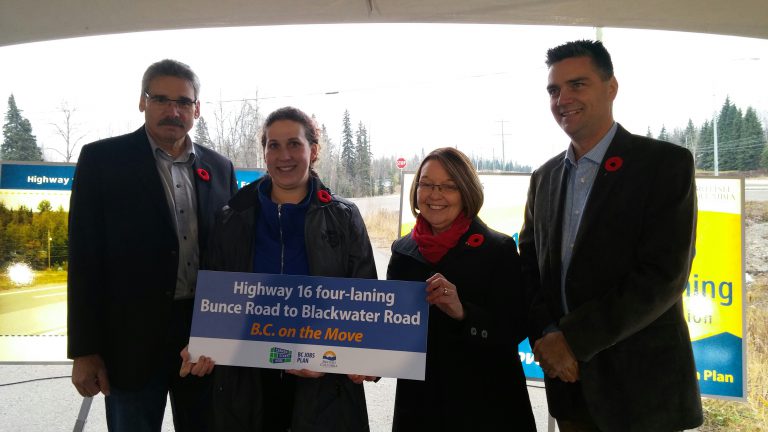 Four lanes coming to section of Highway 16 south of Prince George