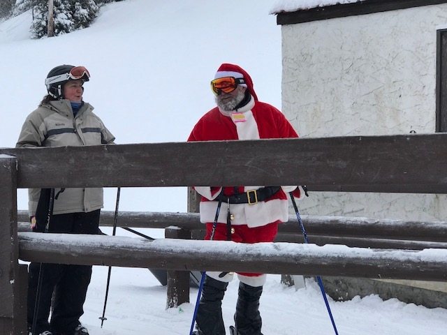 Santa Claus Hit The Slopes Ahead of the Holidays