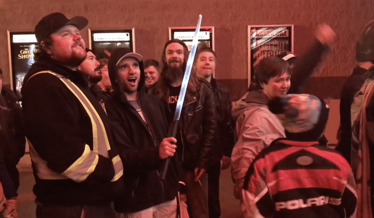 Star Wars fans braved cold conditions on opening night of ‘The Last Jedi’