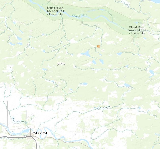 Wildfire near Breadalbane Creek downgraded to being held