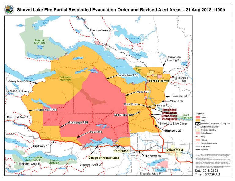 RDBN downgrades evacuation order for Dog Creek, Echo Lake Bible Camp