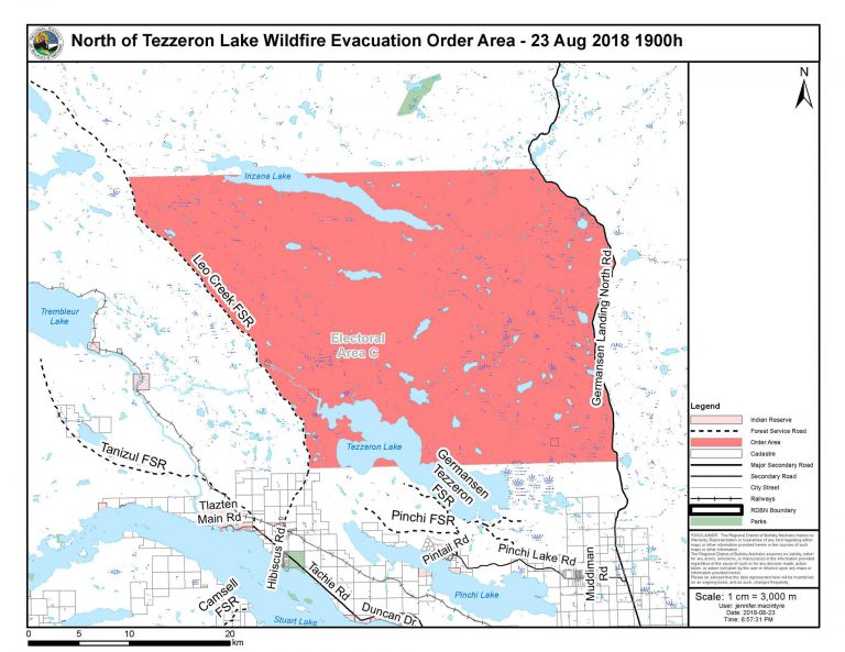 New evacuation order north of Fort St. James