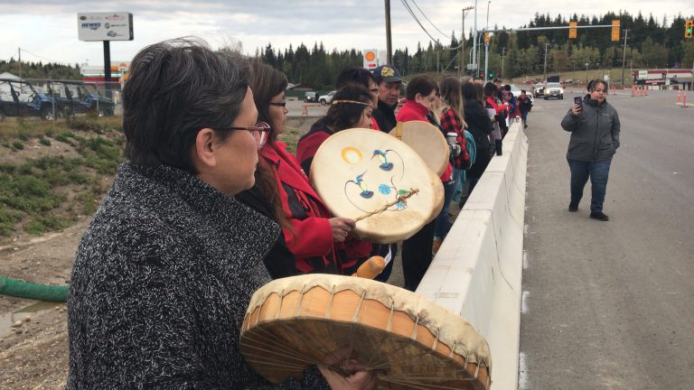 WATCH: PG residents gather on Highway 16 in memory of Smithers teen