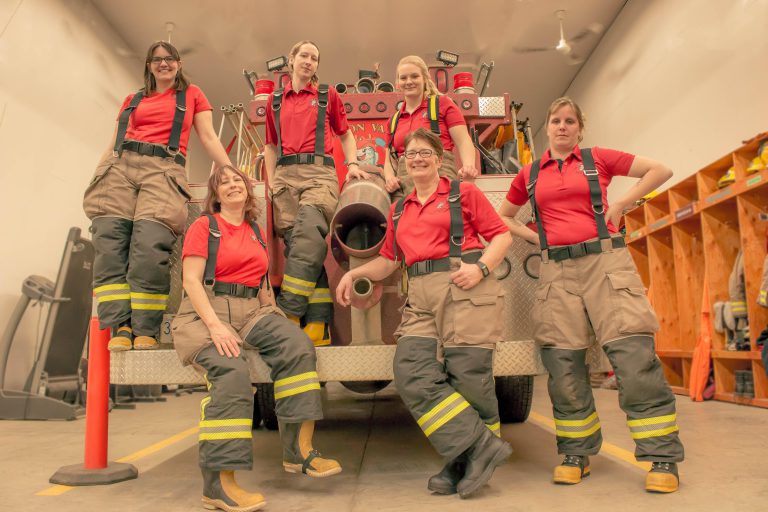 Majority female firefighting crew beating the average