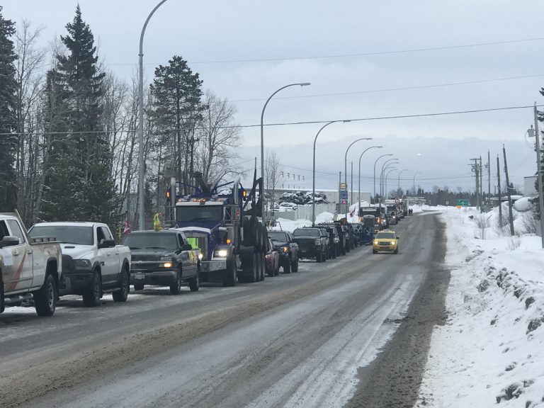 WATCH: Vehicles from BC and Alberta rally in Prince George