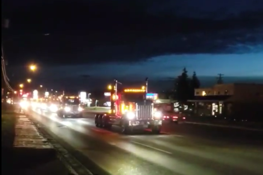 Watch the logging truck convoy pass through the Cariboo