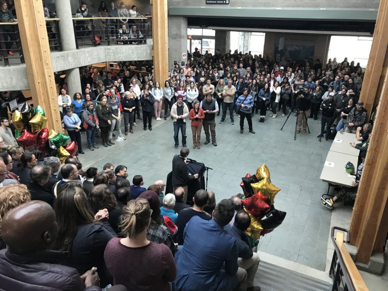 ‘The clock is ticking,’ supporters rally as UNBC faculty strike looms