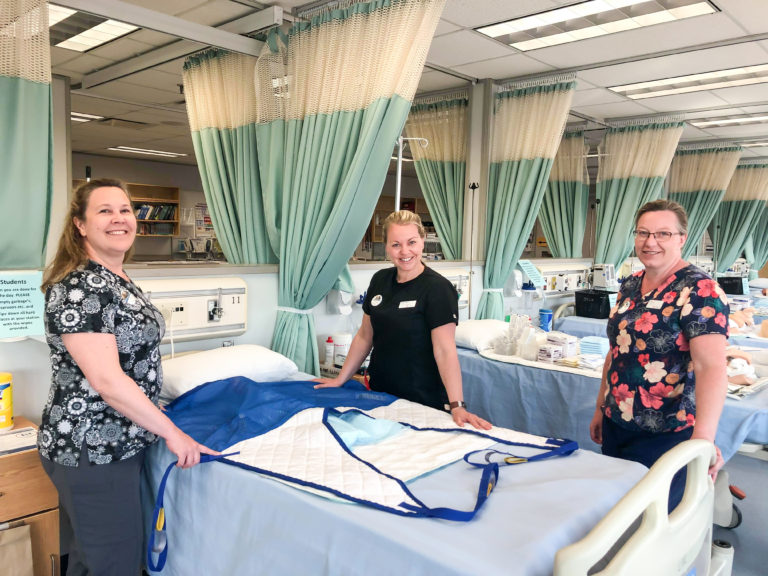 CNC health care assistant students teaching hand hygiene in long-term care facilities