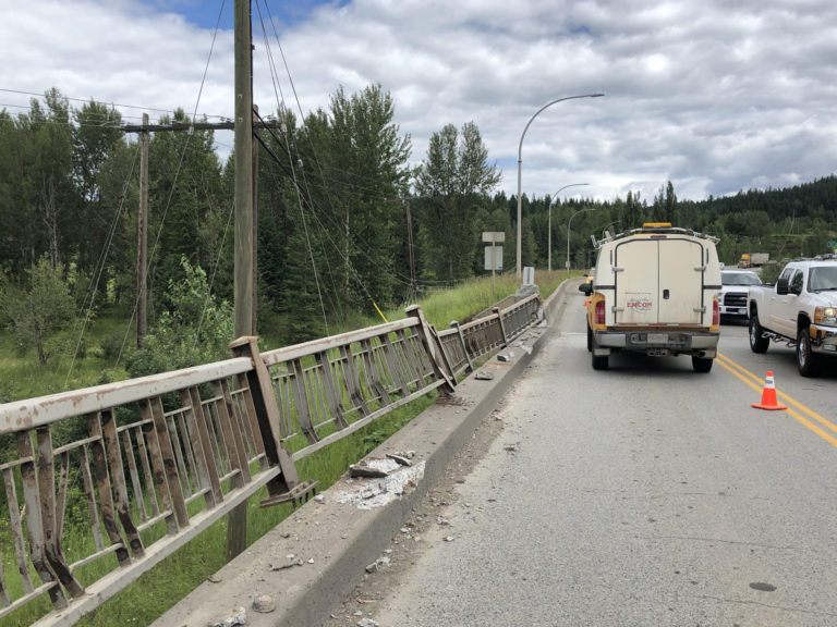 RCMP still looking for semi driver who caused damage to the Quesnel River Bridge