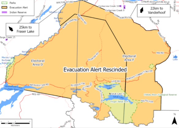 Evacuation Alert for Cutoff Creek rescinded