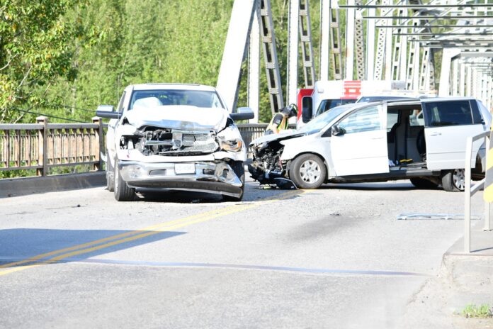 Traffic was blocked on both sides of the Quesnel River Bridge over the ...