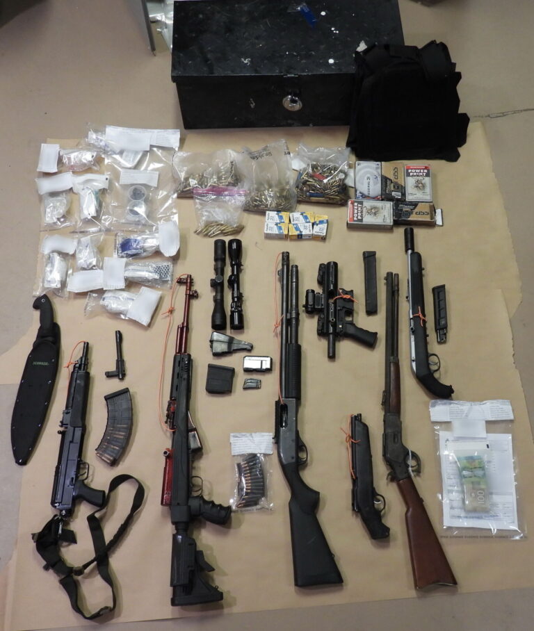 Weekend investigation leads to weapons and drug seizure