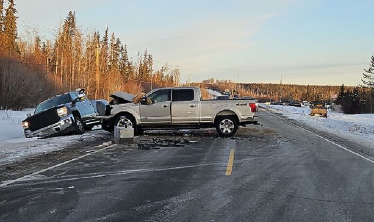 Highway 97 reopened after four vehicle collision in Fort St. John area